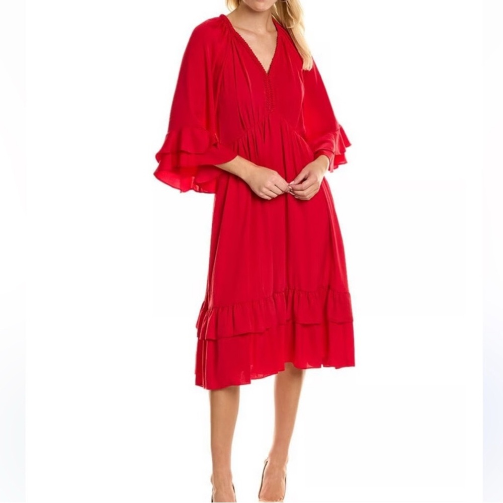 Kobi Halperin Bryant Soft Peasant Midi Dress - XXL
